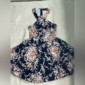 Formal navy blue rose dress SIZE S/M